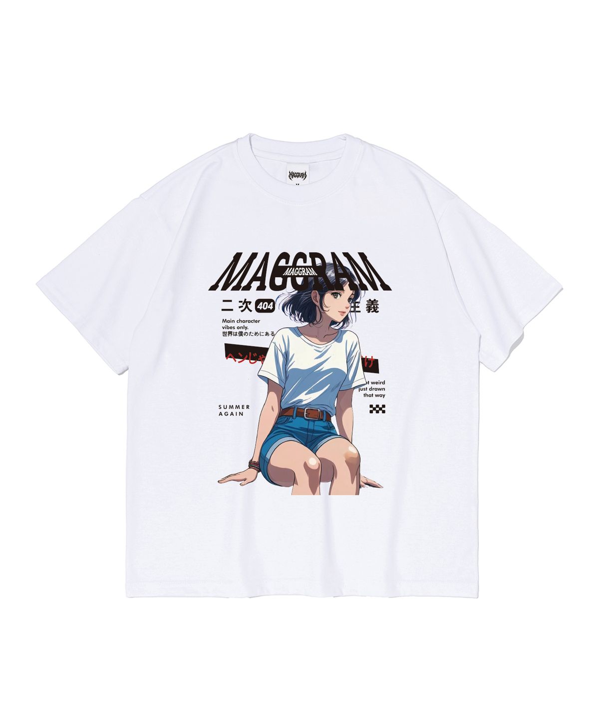 엠에이지그램(MAGGRAM) (박스티) MAGGRAM 시티 걸 그래픽 반팔 티셔츠 (화이트)