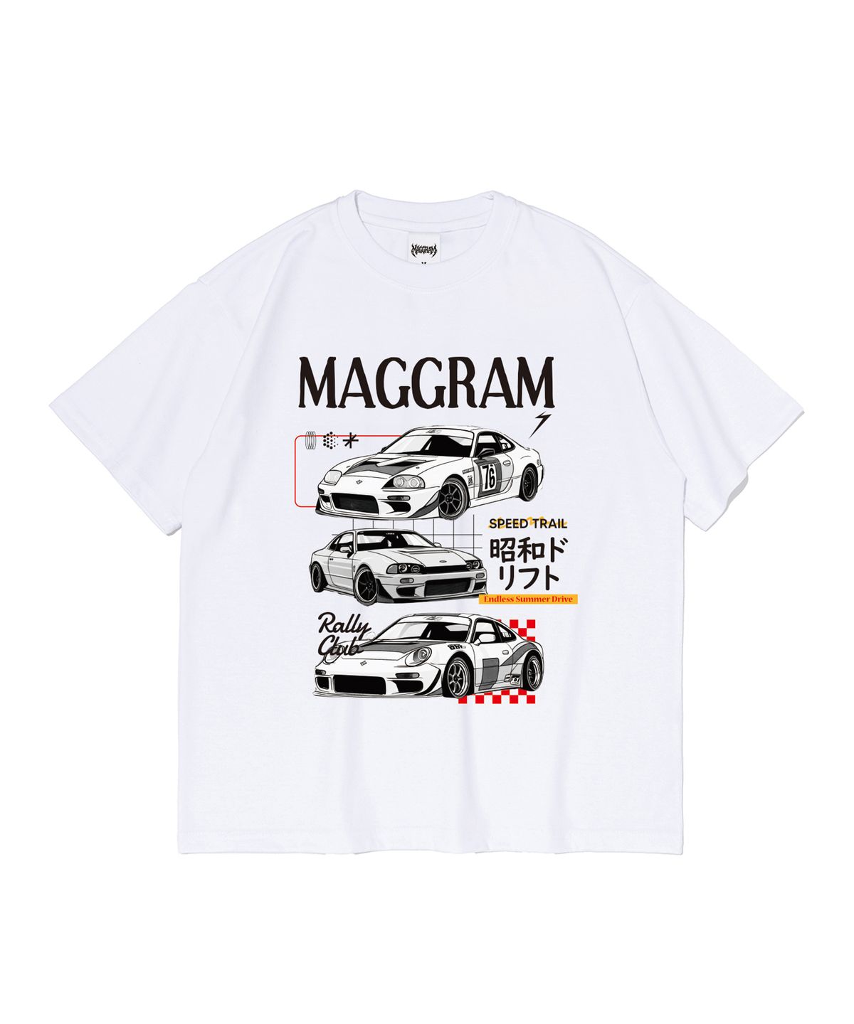 엠에이지그램(MAGGRAM) (박스티) MAGGRAM 드림 카 그래픽 반팔 티셔츠 (화이트)