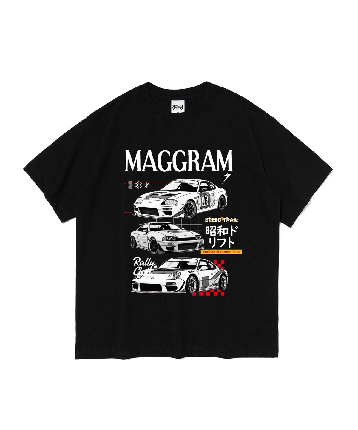 엠에이지그램(MAGGRAM) (박스티) MAGGRAM 드림 카 그래픽 반팔 티셔츠 (블랙)