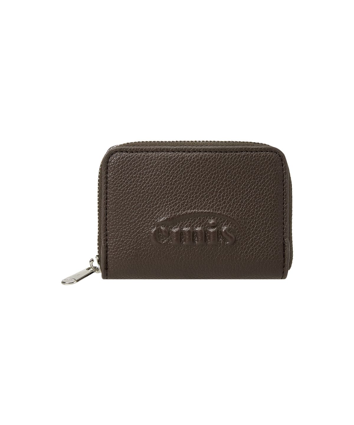 이미스(EMIS) GRAIN LOGO ZIP WALLET-BROWN