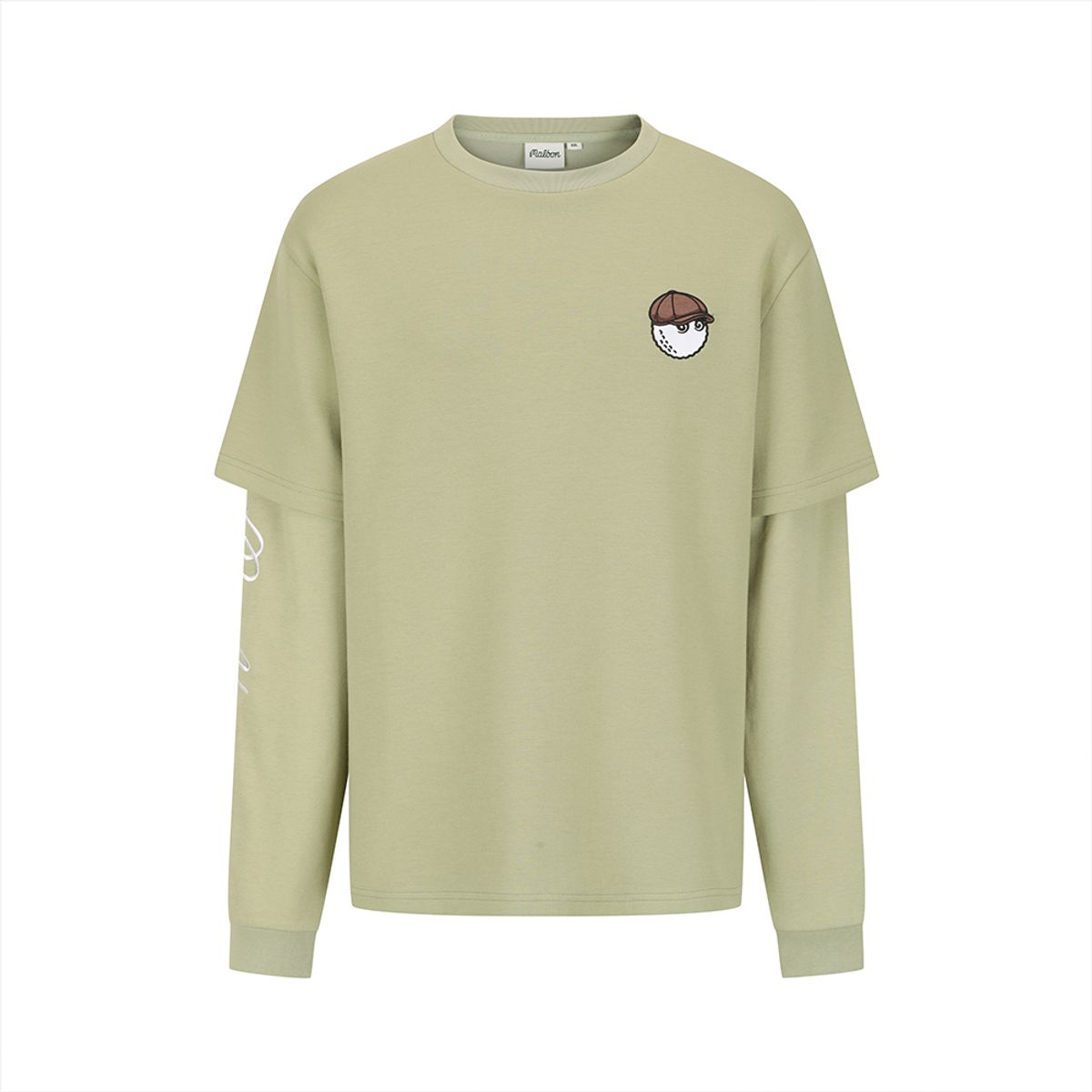 말본 골프(MALBON GOLF) 버킷 소매 레이어드 라운드 티셔츠 LIGHT KHAKI (MAN)