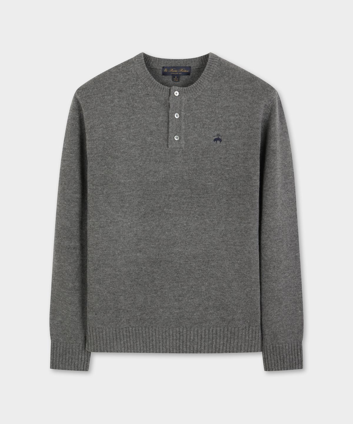 브룩스 브라더스(BROOKS BROTHERS) 울 헨리넥 스웨터 (차콜) (BBWRMOG422)