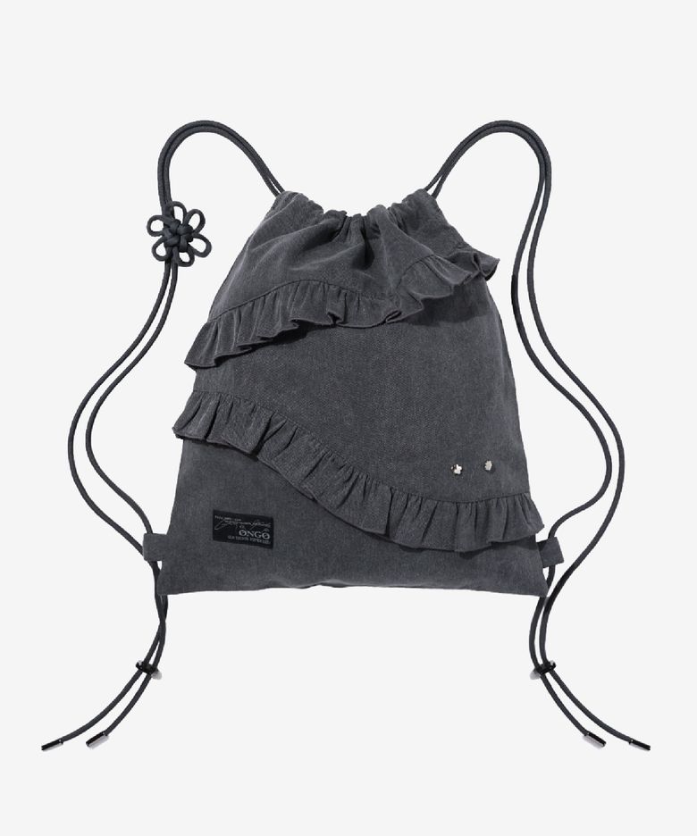 Flower Knot Ruffle Bag [Charcoal]
