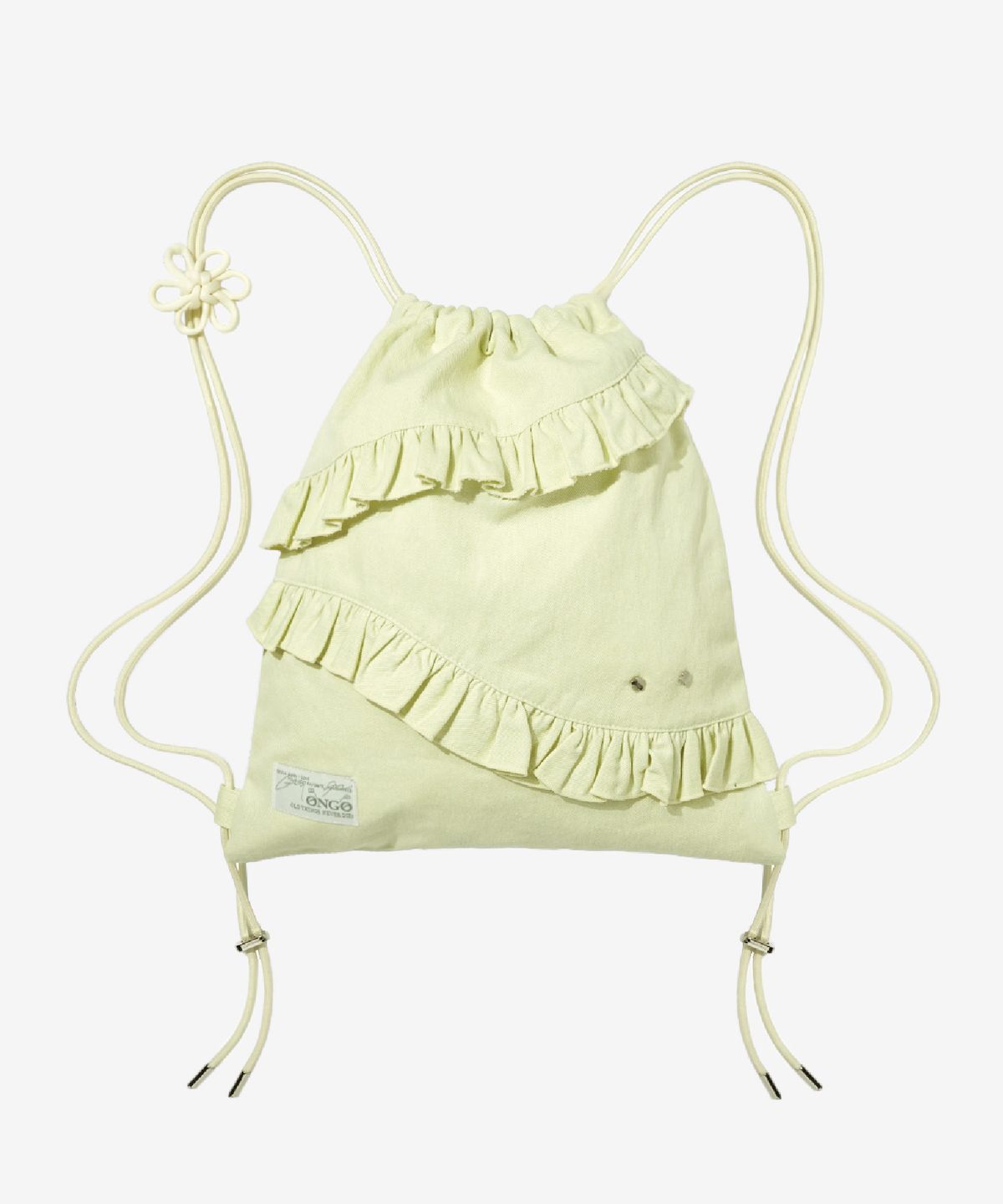 온고(ONGO) Flower Knot Ruffle Bag [Lemon]