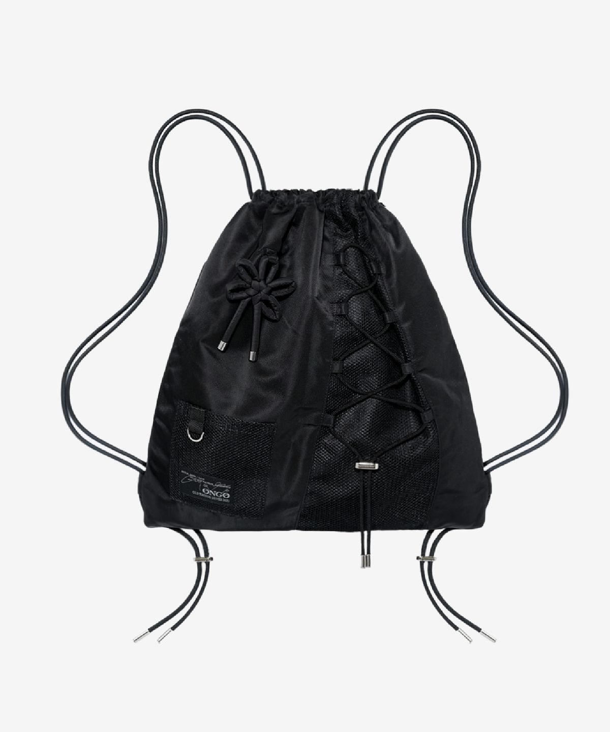 온고(ONGO) FLOWER MESH STRING BAG [Black]