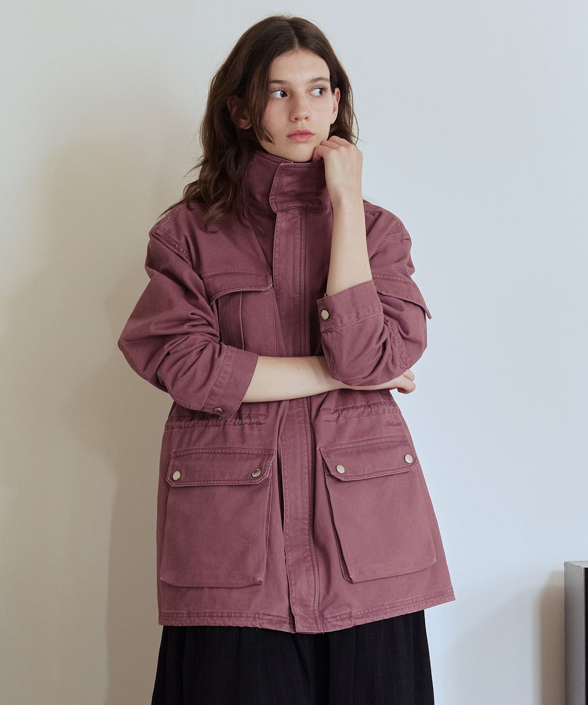 애프터아워즈(AFTERHOURS) WASHED COTTON UTILITY JACKET (VIOLET)