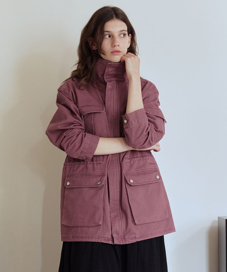 WASHED COTTON UTILITY JACKET (VIOLET)