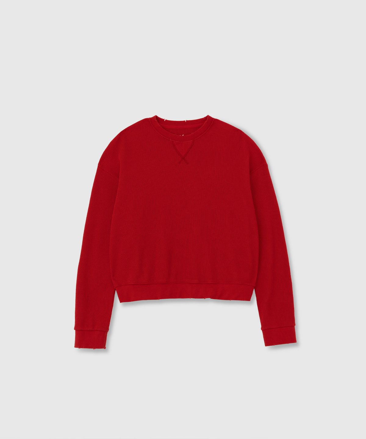 니히(NIEEH) Vintage waffle sweatshirt (Red)