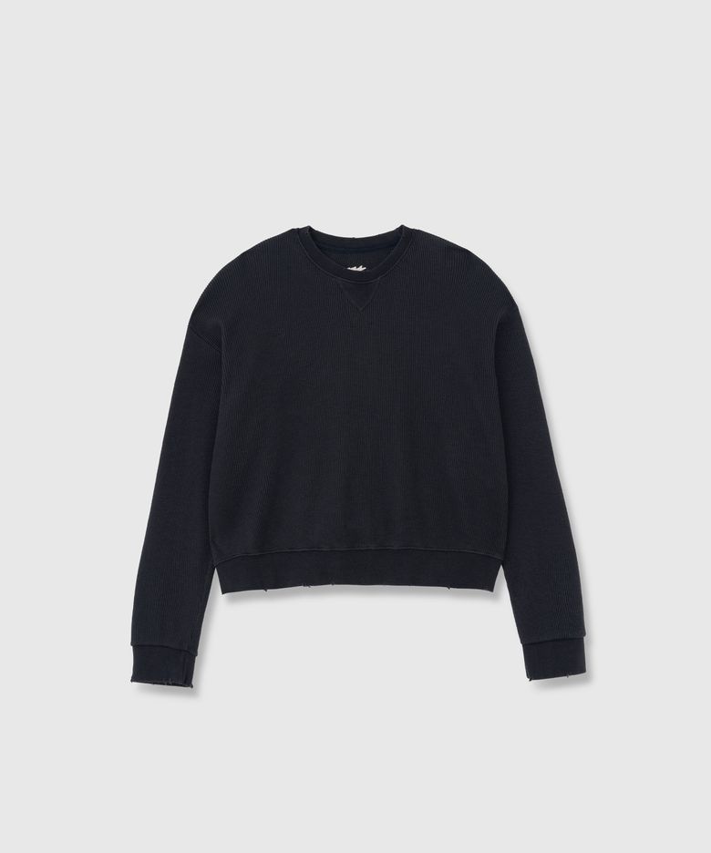 Vintage waffle sweatshirt (Charcoal)