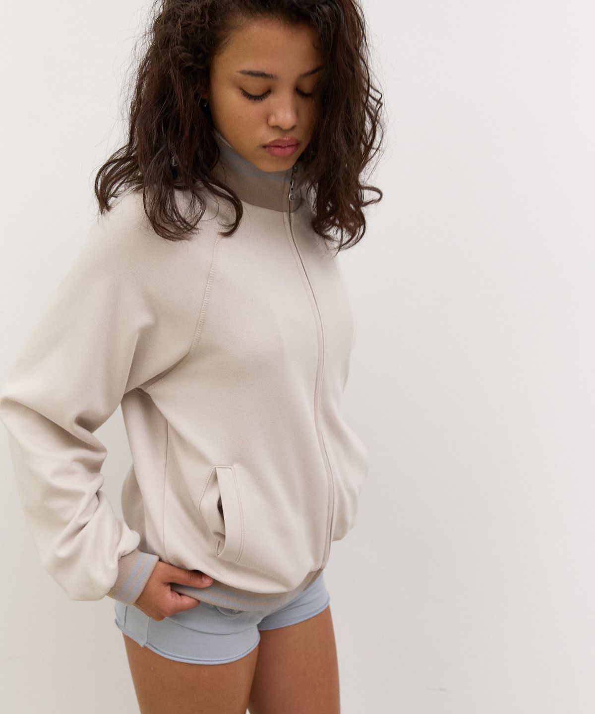 니히(NIEEH) Canvas zip up (Beige)