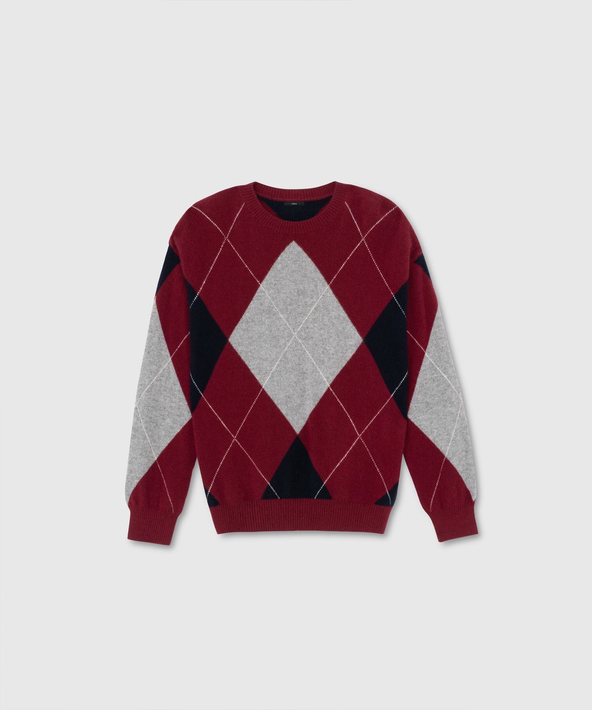 니히(NIEEH) Cashmere argyle sweater (Wine)