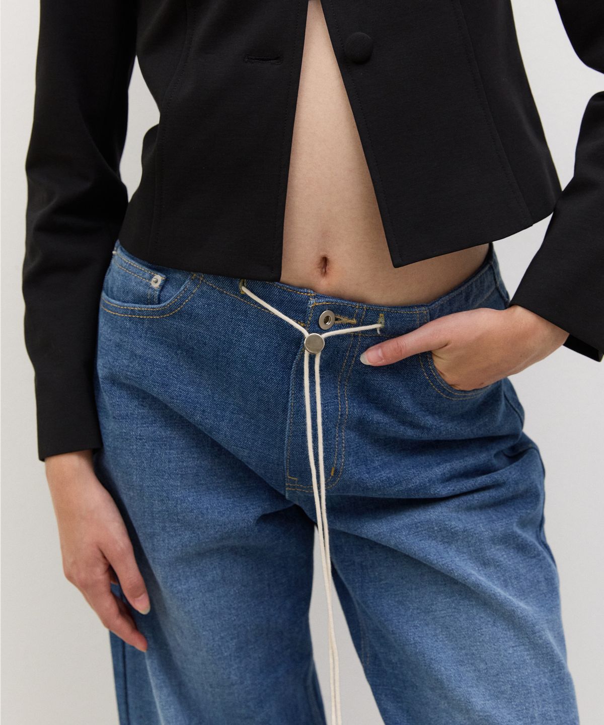 니히(NIEEH) String jeans (Blue)