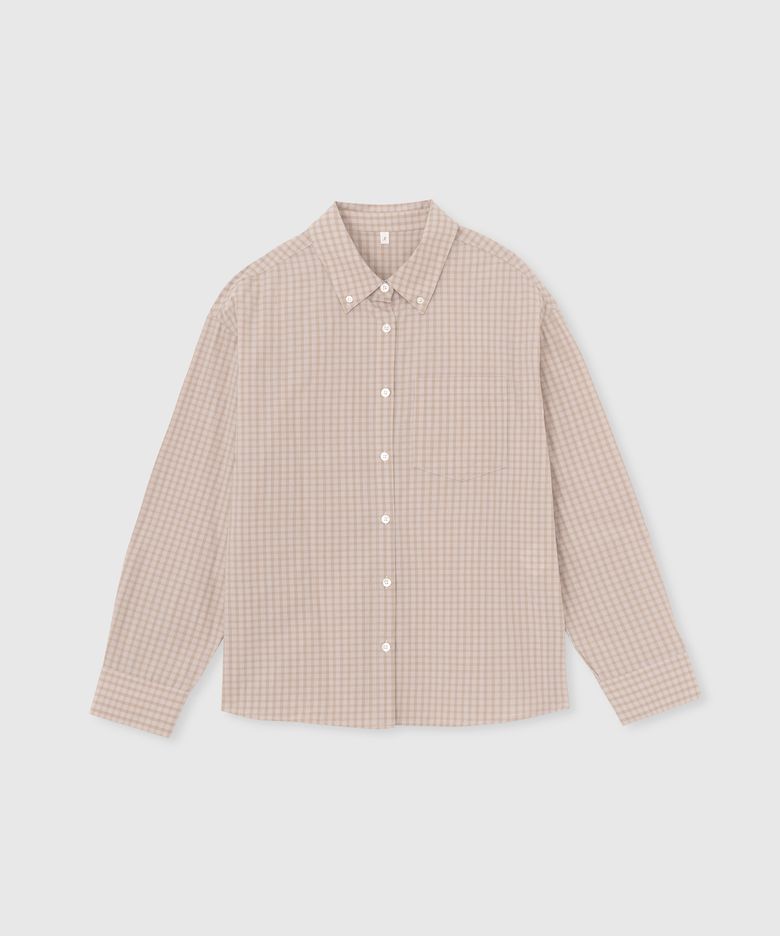 90s check shirt (Beige)