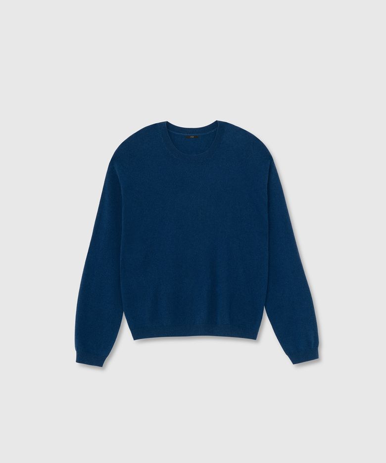 Round neck cashmere knit (Blue)