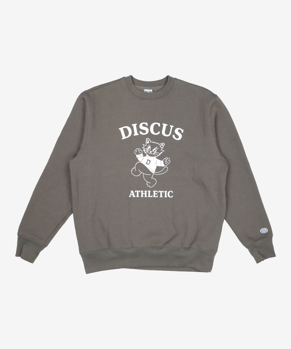 디스커스 애슬레틱(DISCUS ATHLETIC) 기모 레귤러 핏 고양이 스웨트 셔츠 차콜 L
