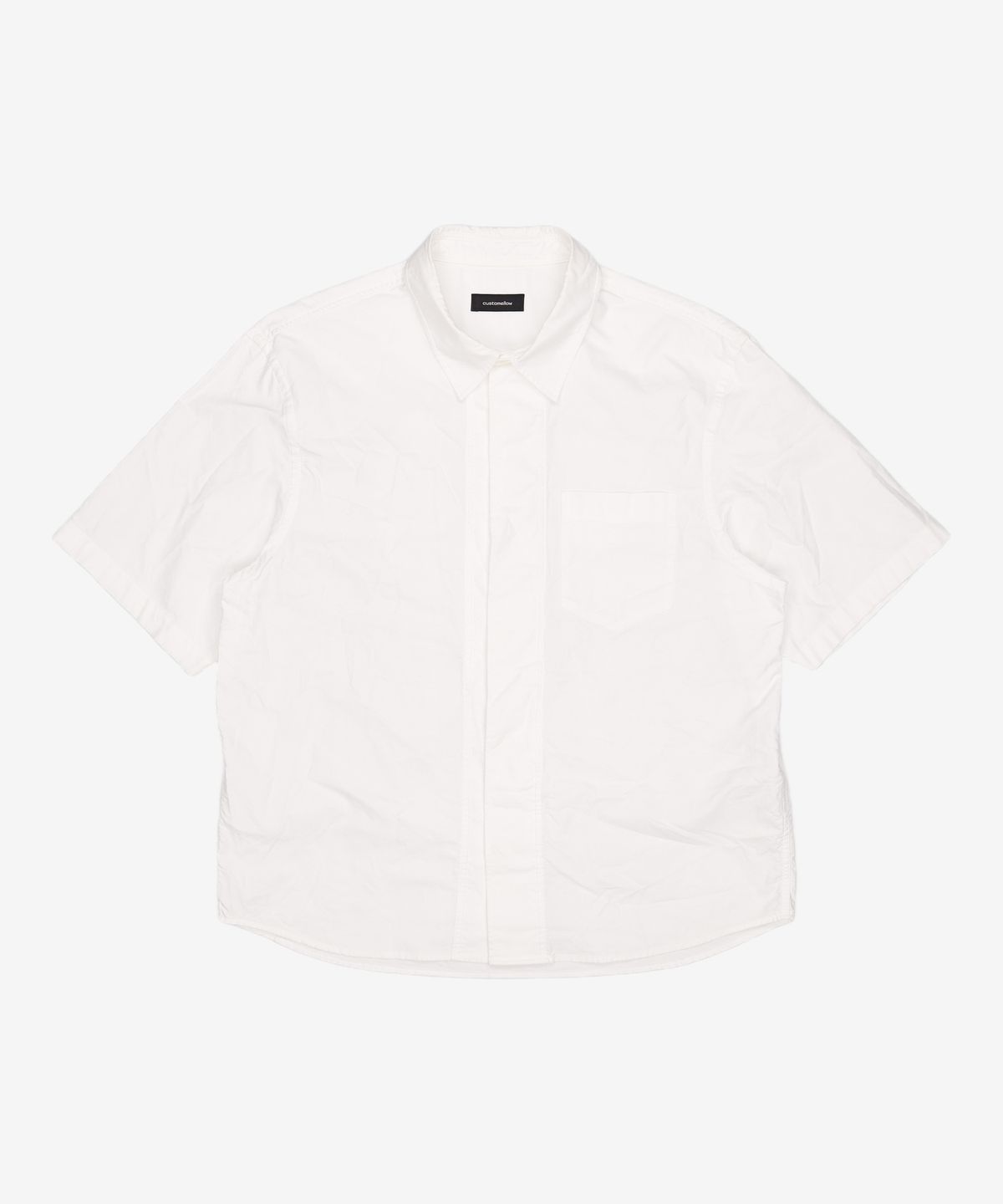 커스텀멜로우(CUSTOMELLOW) White Hidden Botton Oxford Half Shirt CWSAM25313WHX 100