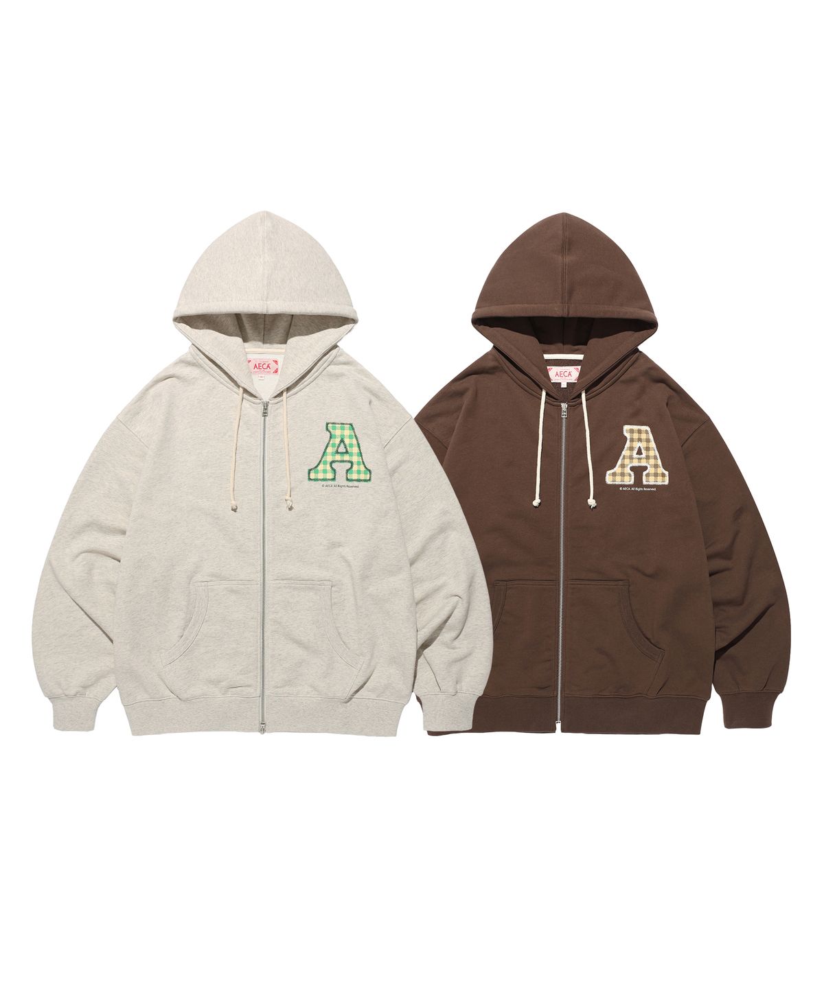 에이카화이트(AECA) AECA COLLEGE A Full ZIP-UP HOODIE (2color)