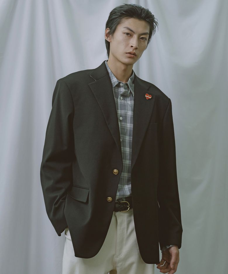 노맨틱 히든 라이닝 실크 블레이저 자켓 블랙