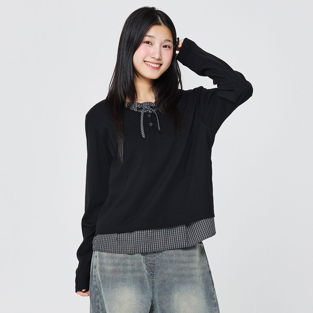 소이(SOIE) 레이어드블라우스티(26F5454)