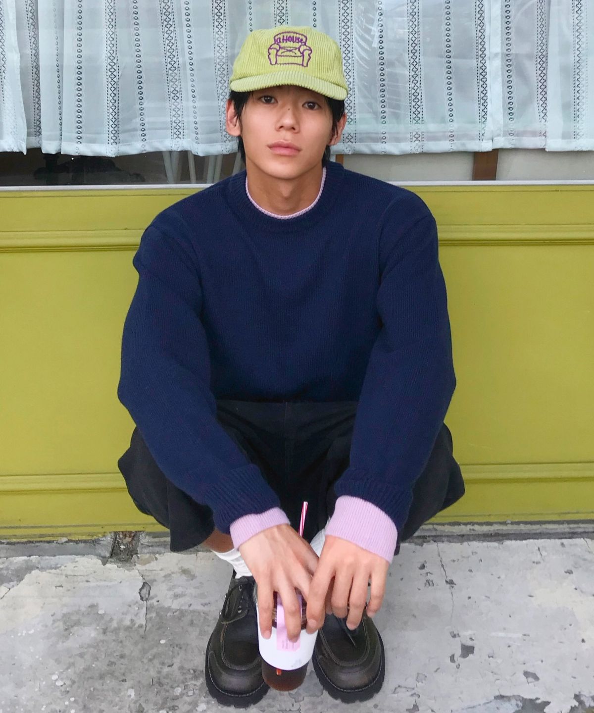 키코지(KIKOZY) Double Layered Round Knit_Navy