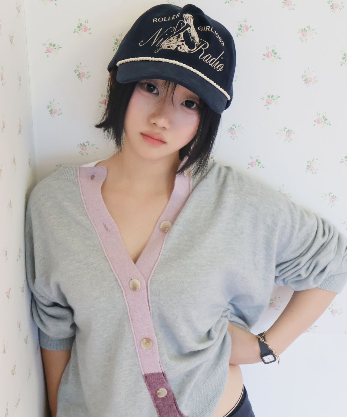 키코지(KIKOZY) Vintage Tone Mix Cardigan_Grey