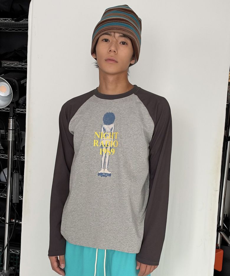 [이태양 PICK] Night Radio Raglan T-shirt_Chacoal