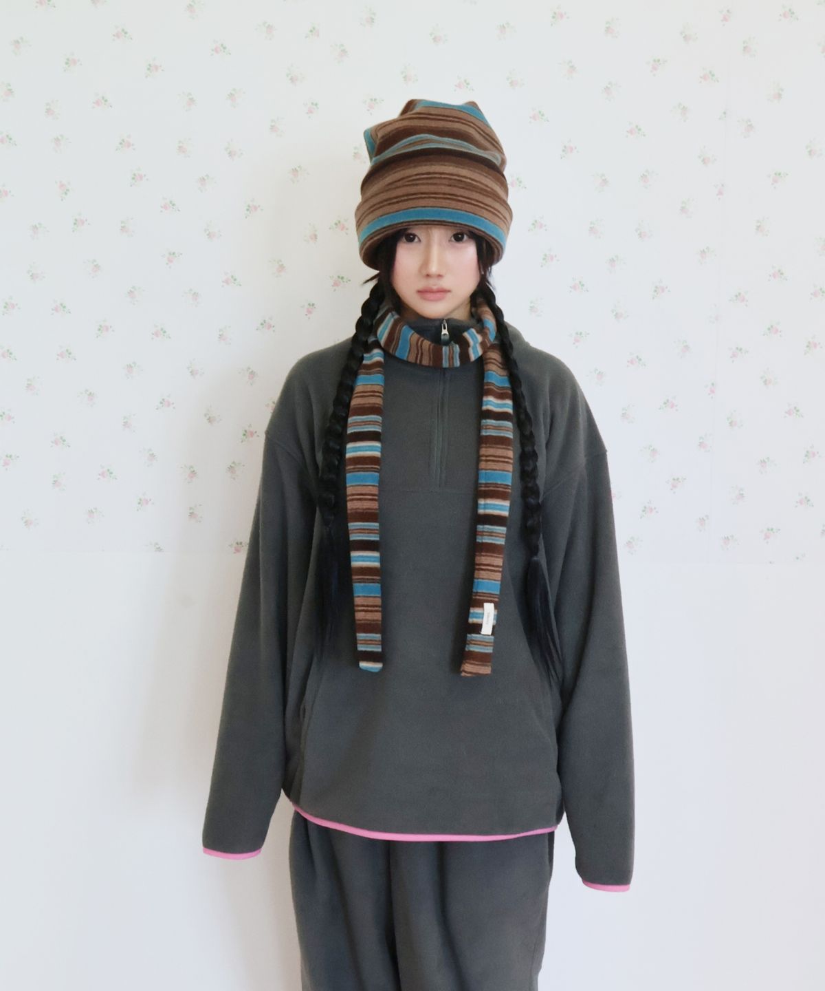 키코지(KIKOZY) Fleece Half Zip Up_Khaki