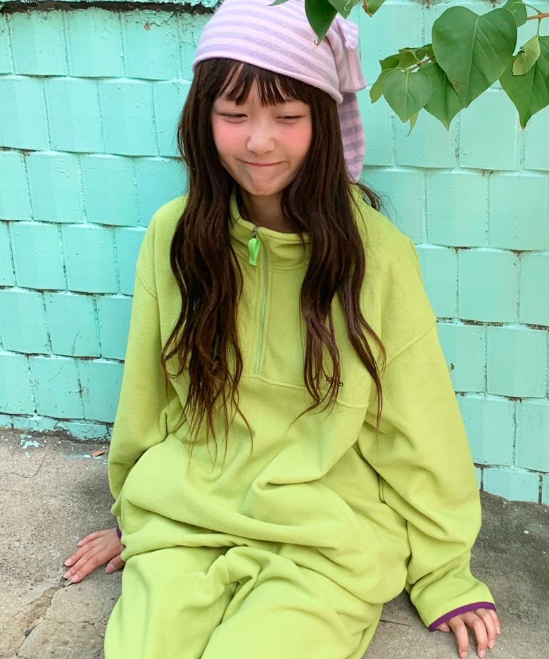 [이태양 PICK] Fleece Half Zip Up_Lime