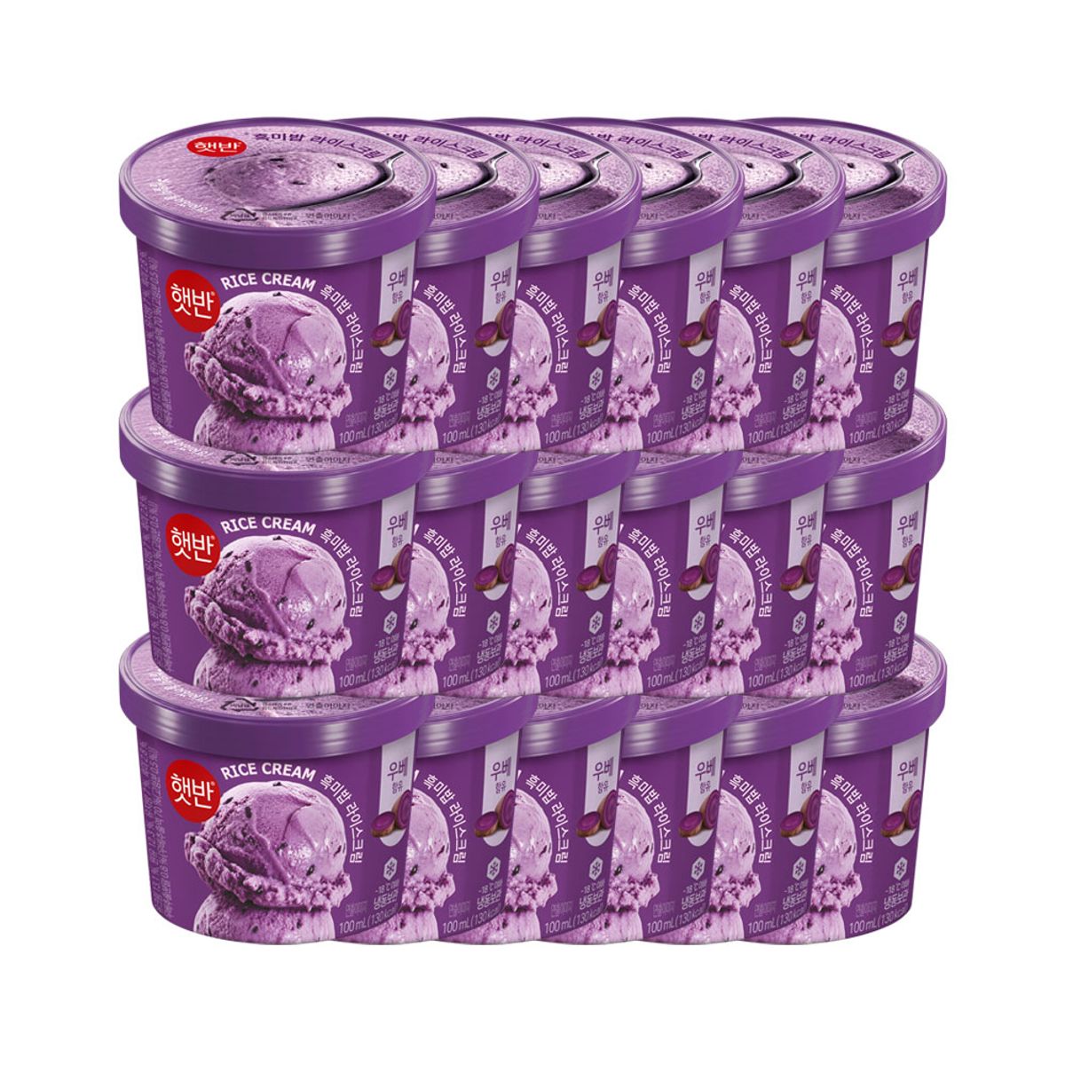 CJ제일제당(CJCHEILJEDANG) 햇반 흑미밥 라이스크림 100ml x18개