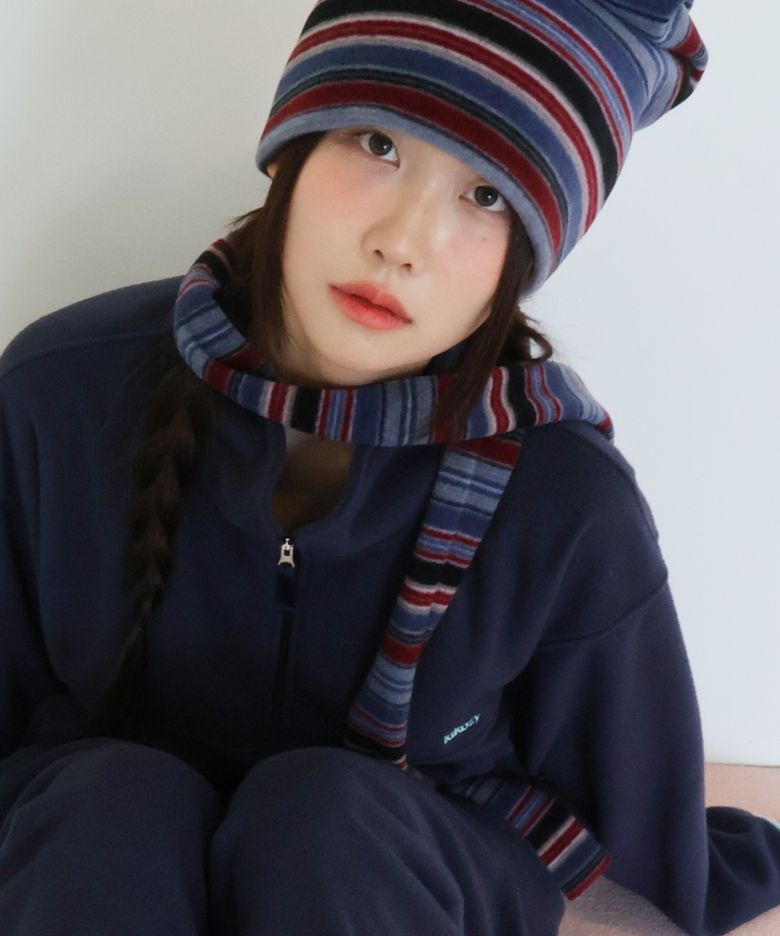 [이태양 PICK] Stripe Fleece Muffler_Blue