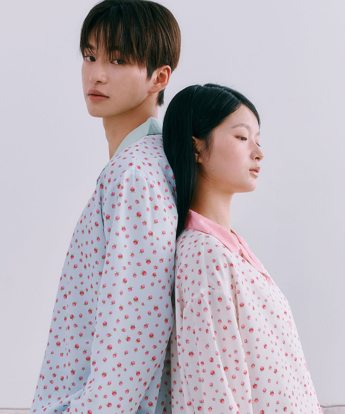 주디앤(JUDYN) [2PACK] 베리핑크 클린핏 긴팔 잠옷 파자마 세트_스트로베리