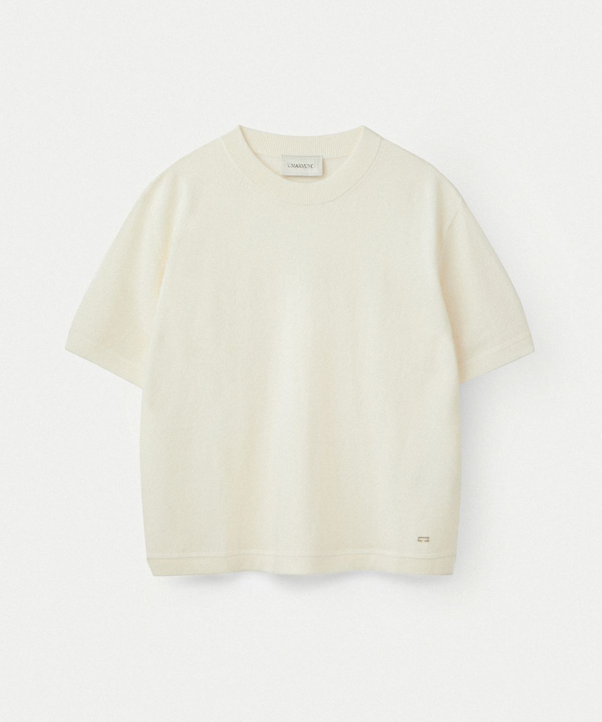 우마뭉(UMARMUNG) Wool cashmere half sleeve pullover_Ivory