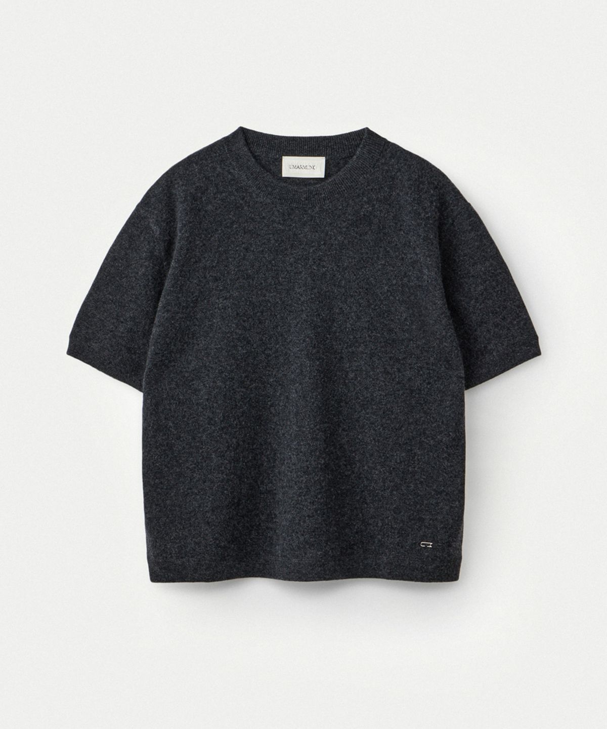 우마뭉(UMARMUNG) Wool cashmere half sleeve pullover_Graphite