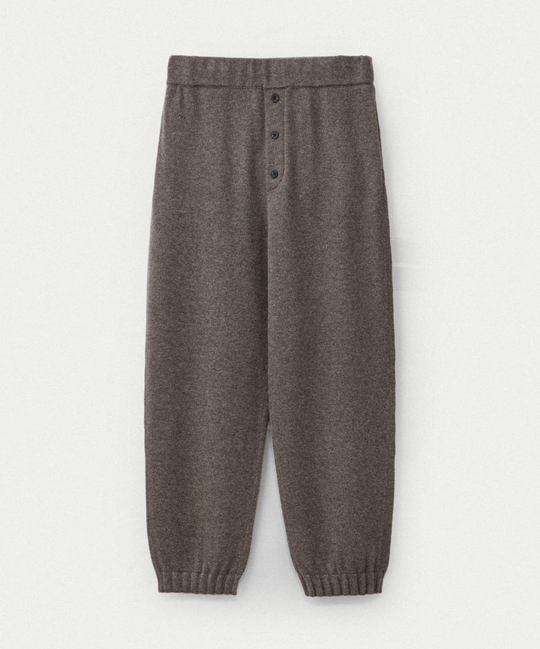 Wool cashmere jogger pant_Taupe