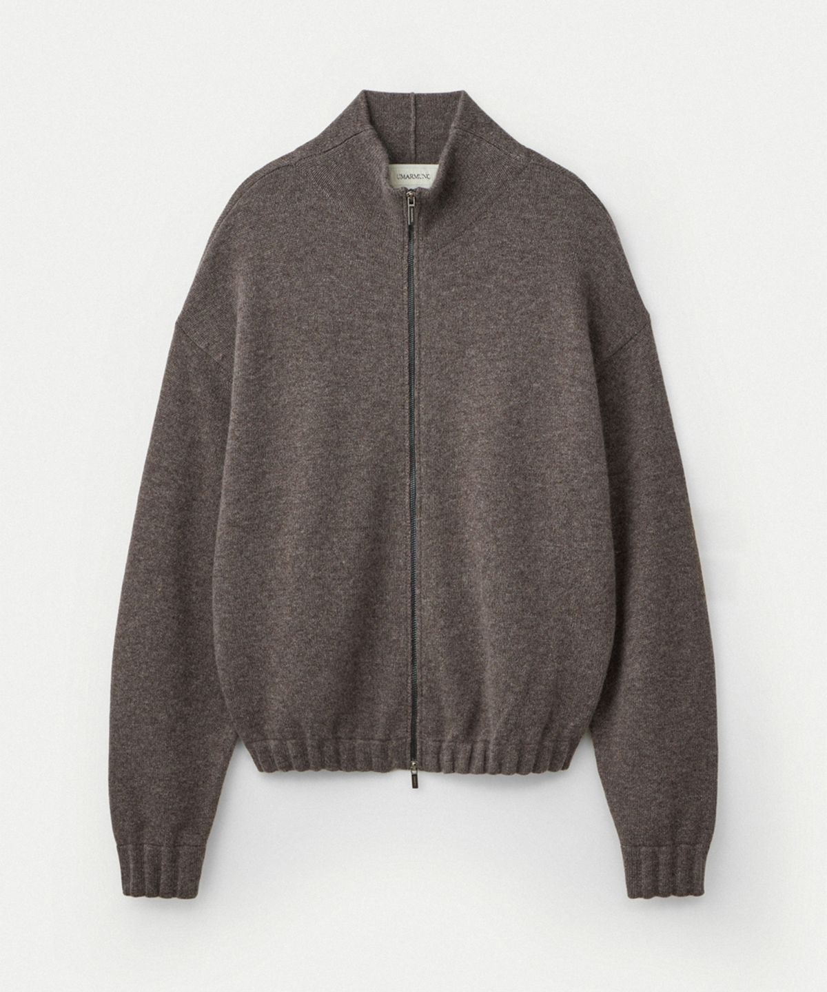 우마뭉(UMARMUNG) Wool cashmere highneck zip up jacket_Taupe