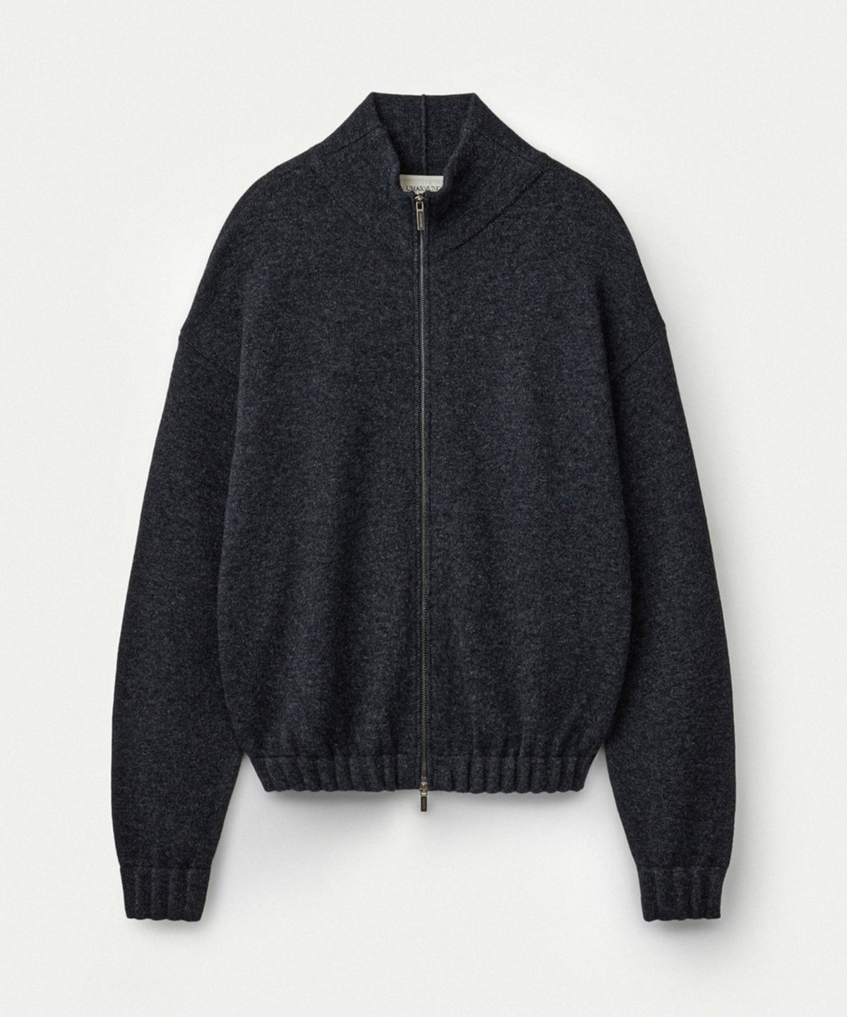 우마뭉(UMARMUNG) Wool cashmere highneck zip up jacket_Graphite