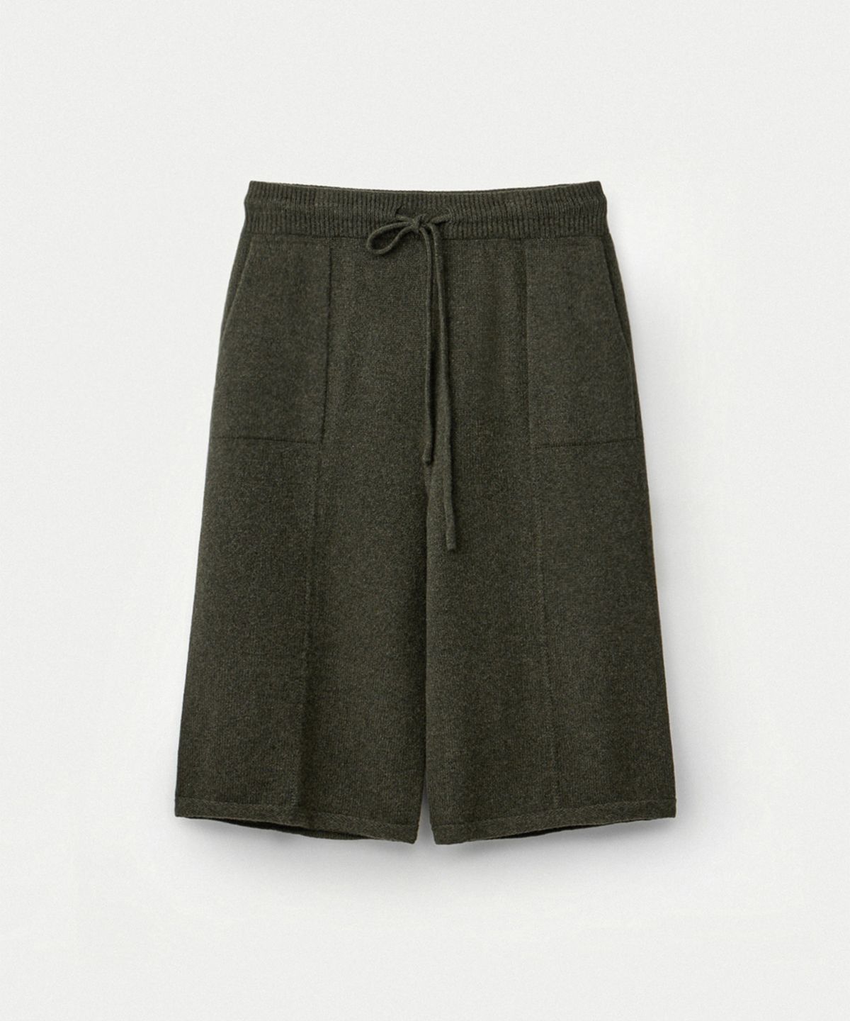 우마뭉(UMARMUNG) Super fine merino wholegarment bermuda pants_Chive