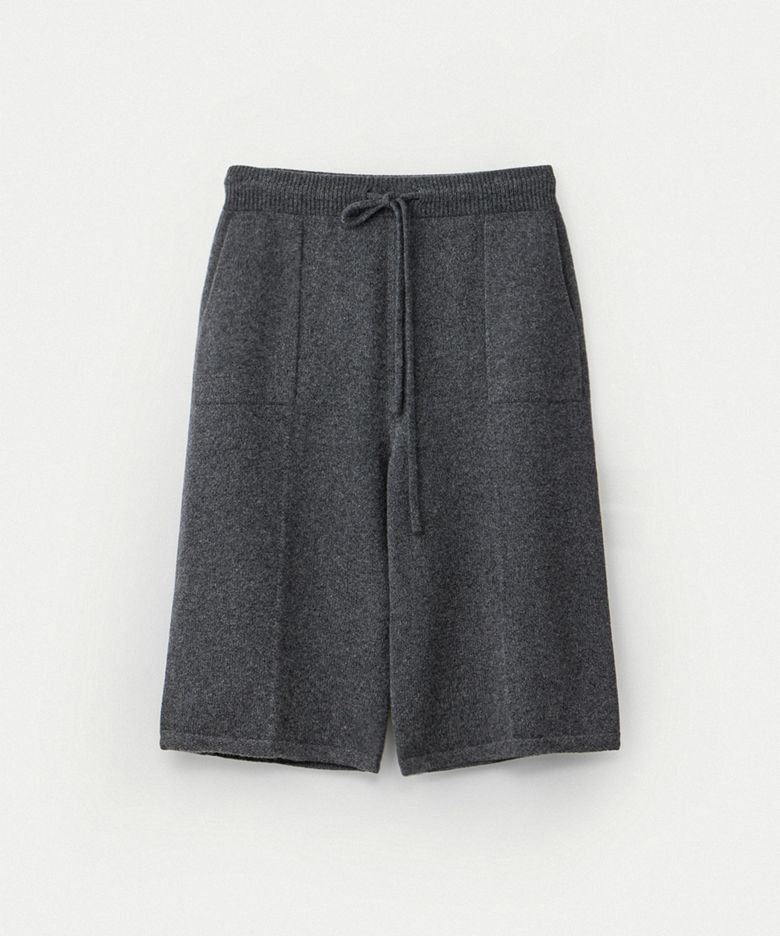 Super fine merino wholegarment bermuda pants_Heather grey