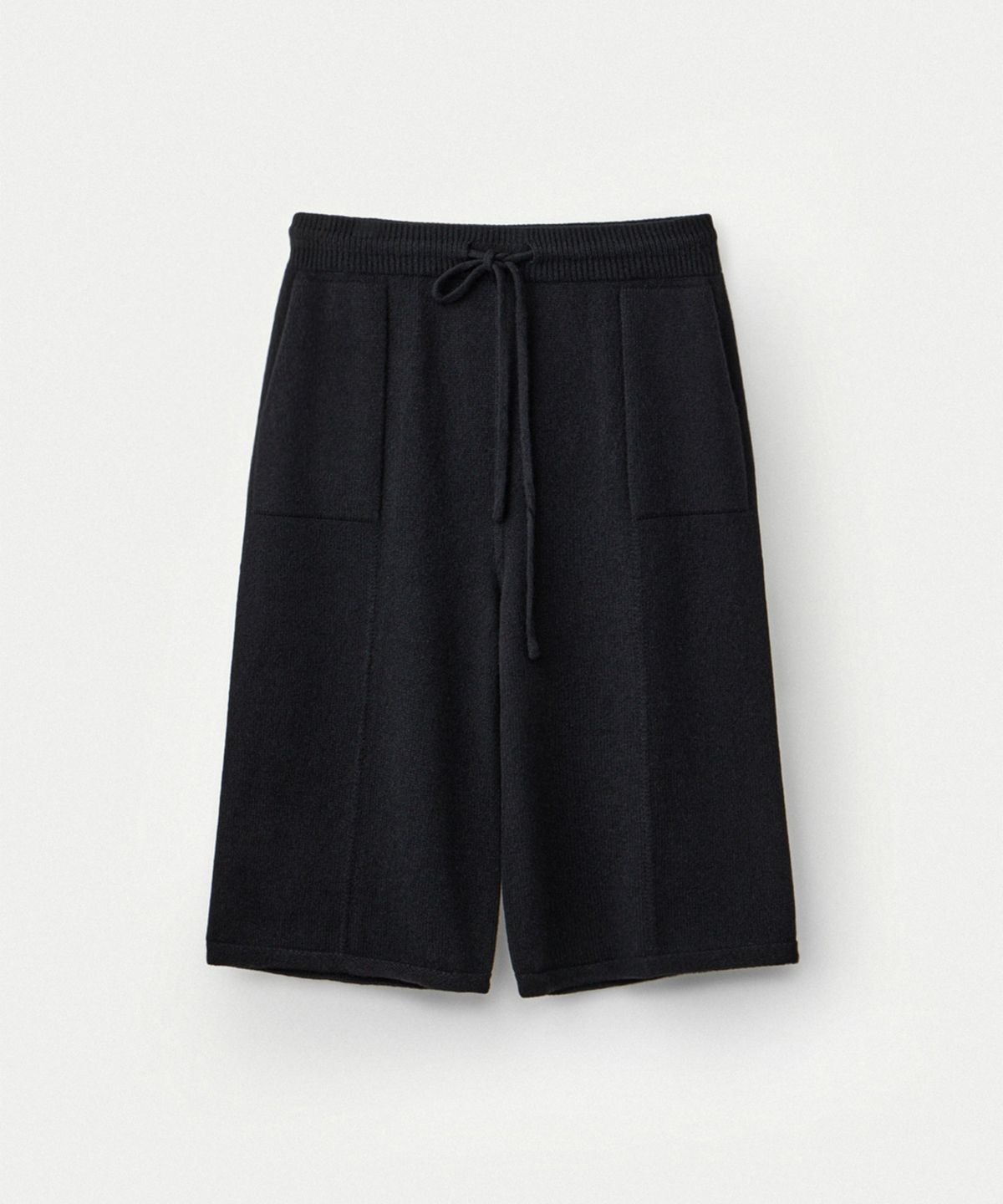 우마뭉(UMARMUNG) Super fine merino wholegarment bermuda pants_Black