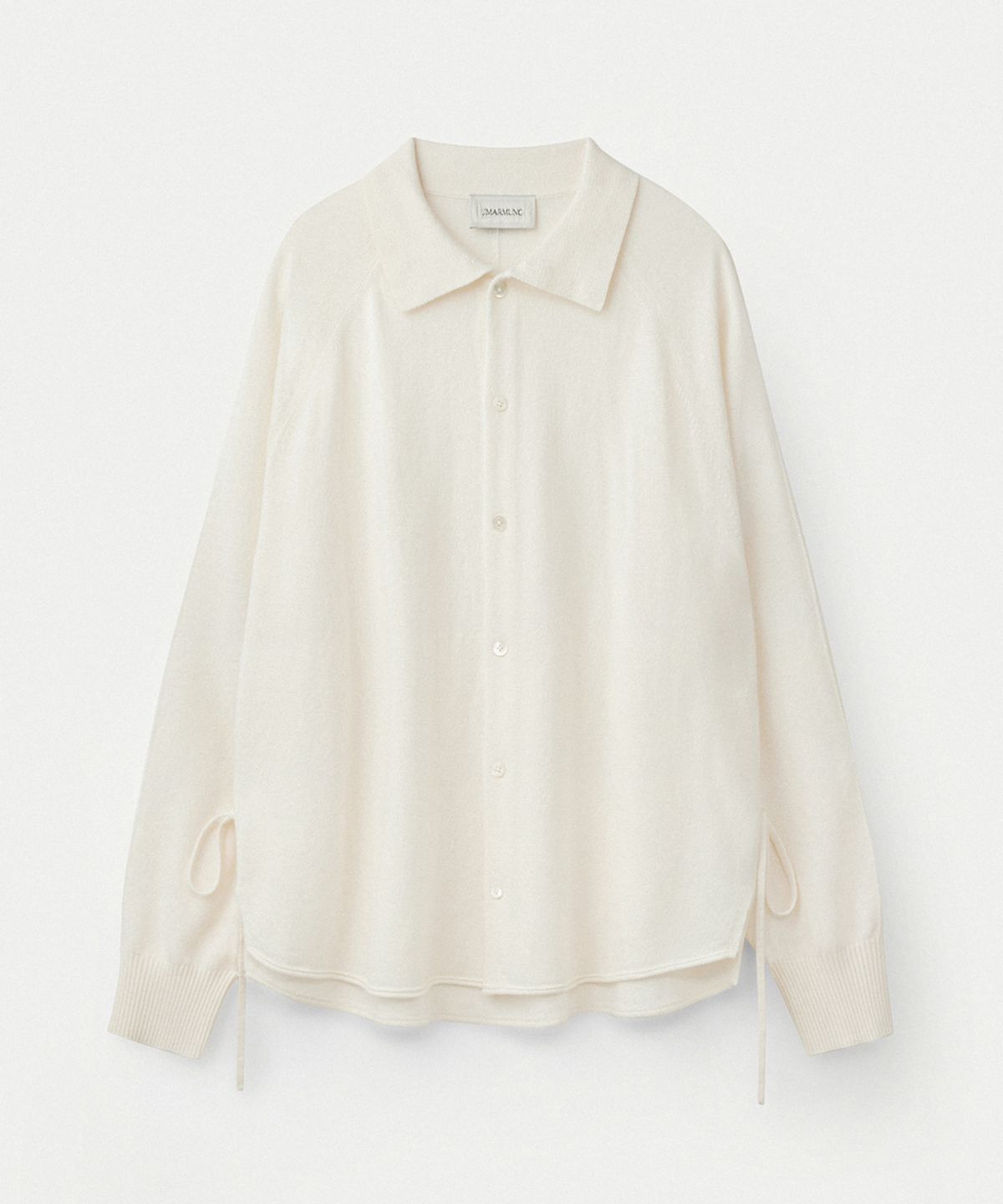 우마뭉(UMARMUNG) Wool cashmere convertible collar shirt_Ivory