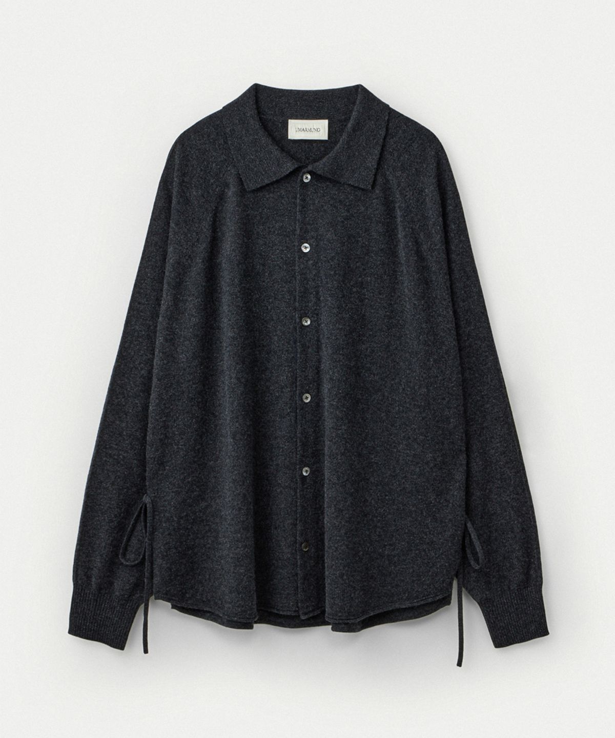 우마뭉(UMARMUNG) Wool cashmere convertible collar shirt_Graphite