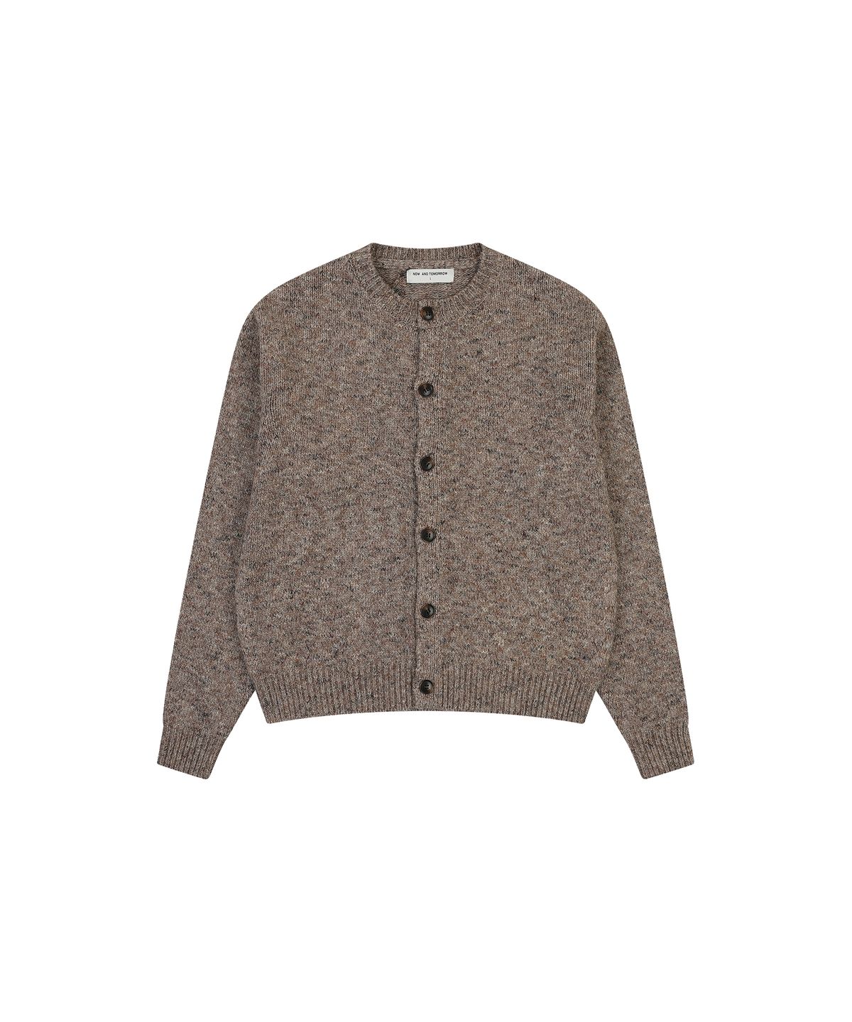 나우앤투모로우(NOWANDTOMORROW) CREW NECK SWEATER CARDIGAN [BROWN]