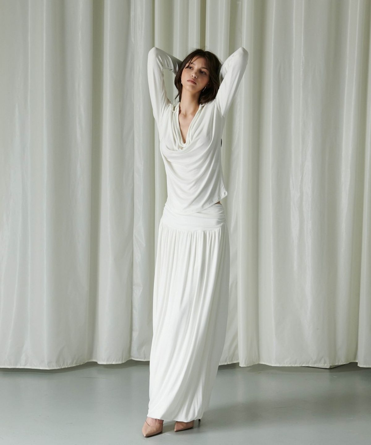 프로젝트 웨이브(PROJECT WAVE) Drape Long Skirt (4color)