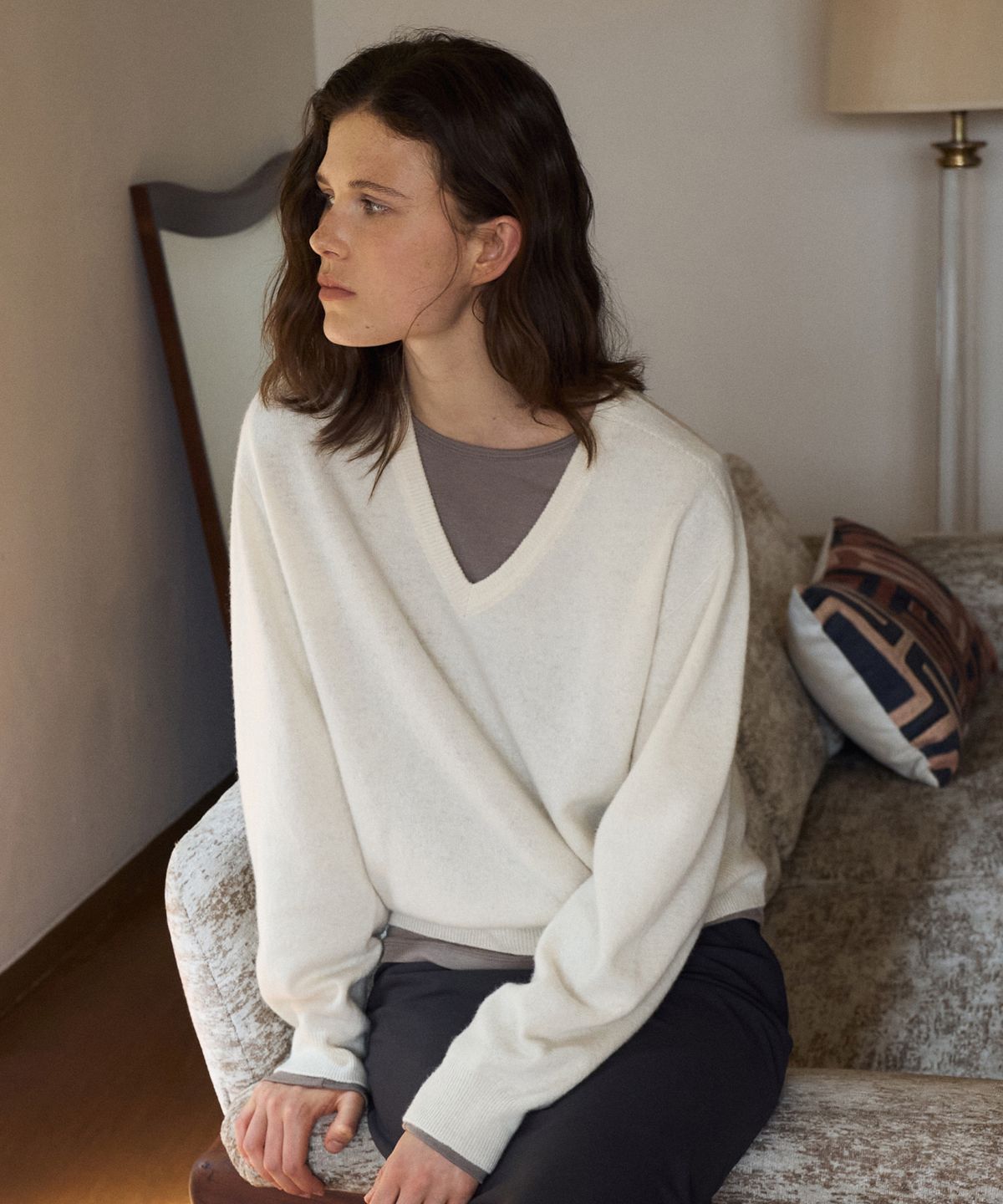 라메레이(LAMEREI) Round Tencel Wool T-shirt[LMBFAUTT633]-5color