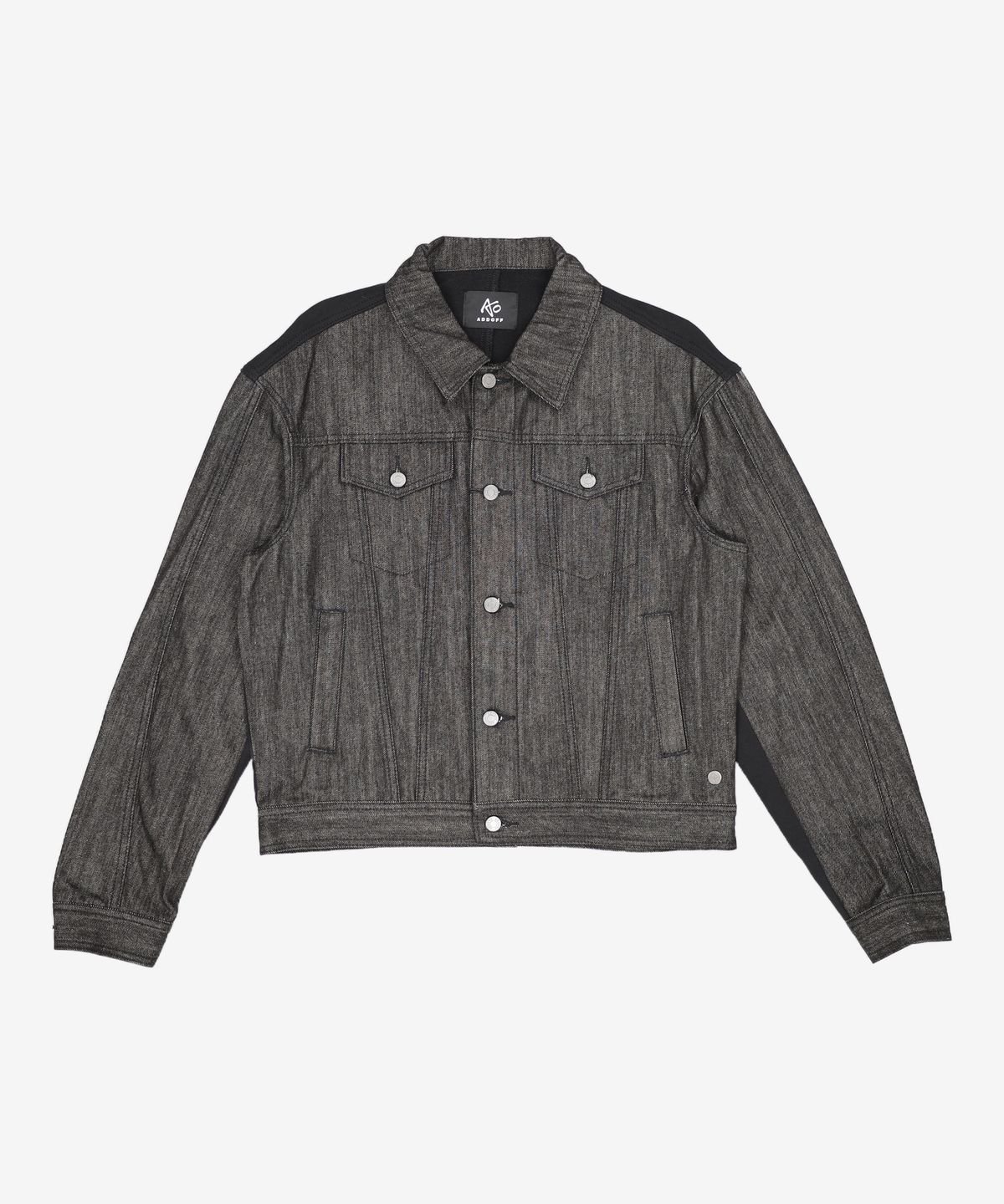 애드오프(ADDOFF) MIX SWEAT DENIM JACKET BLACK M