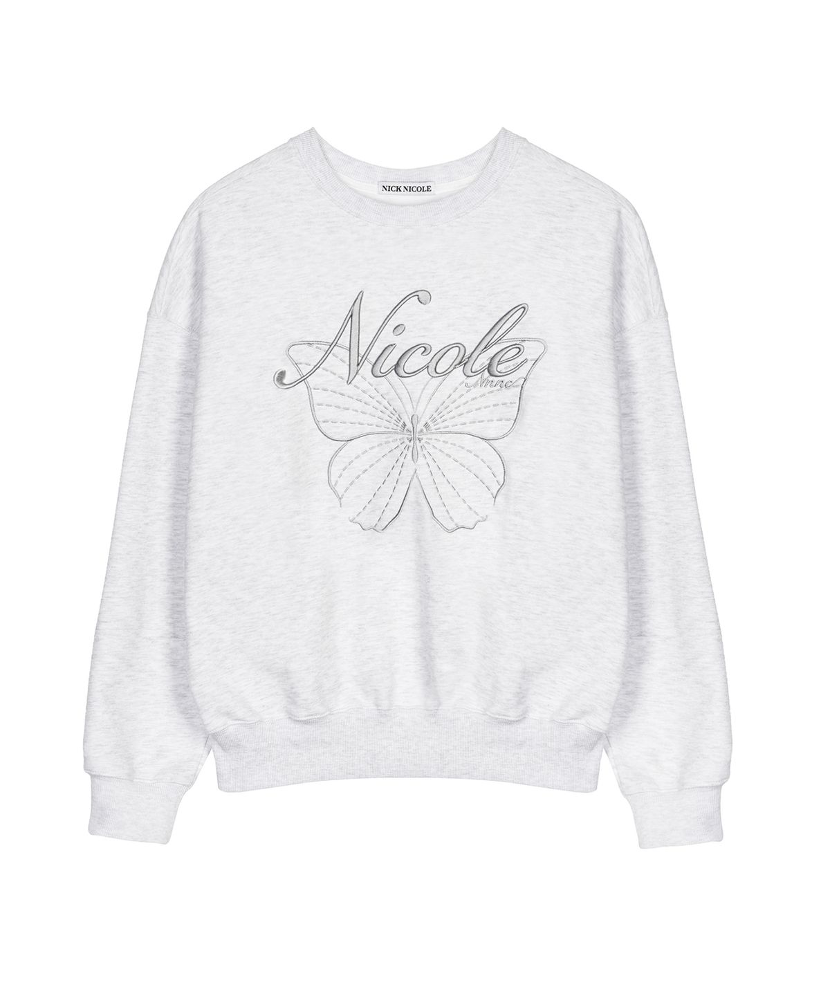 닉앤니콜(NICK&NICOLE) NICOLE BUTTERFLY SWEATSHIRT_MELANGE GRAY