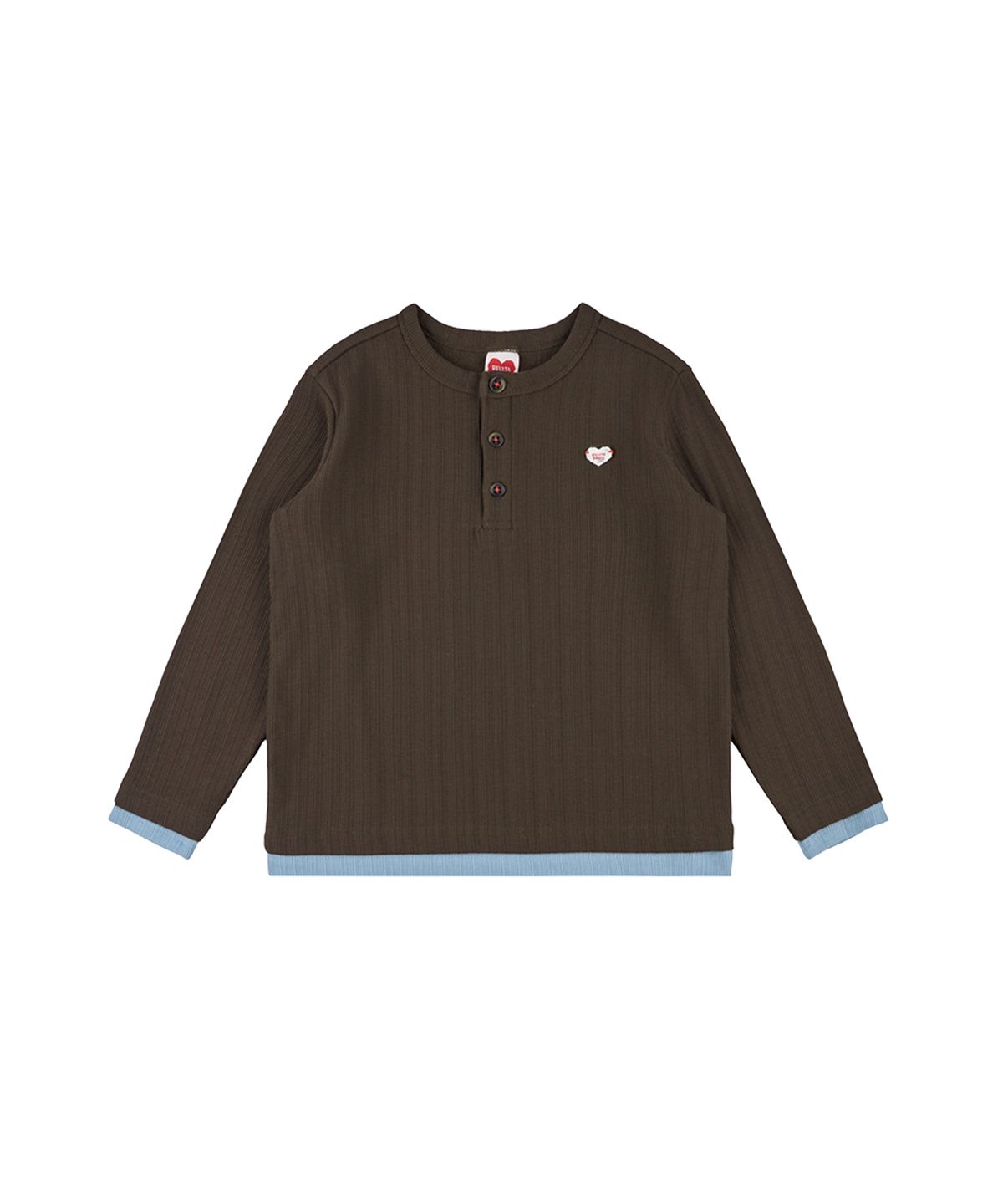 벨리타앤보이즈(BELITANBOYS) 브라운 골지 헨리넥 긴팔티 BK63TL21BR