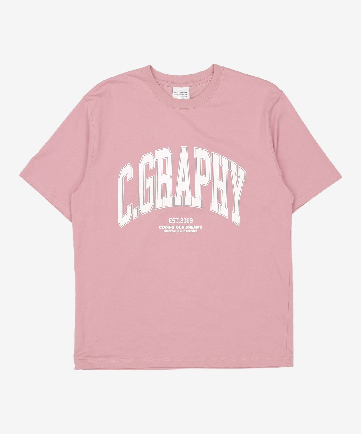 코드그라피(CGP) COOL C.GRAPHY 아치 로고 반팔 티셔츠_인디핑크 L