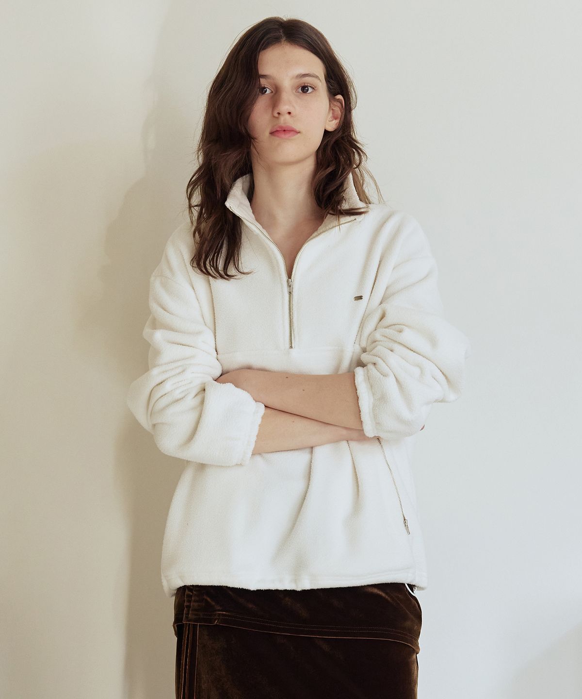 애프터아워즈(AFTERHOURS) COZY FLEECE HALF ZIP-UP V2 (IVORY)