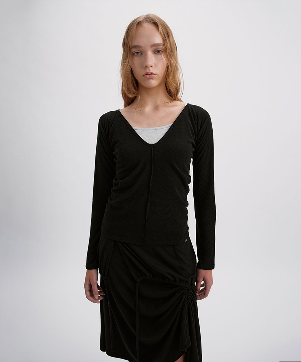 시메트릭 퍼센트(SYMMETRICPERCENT) Ballet 2-way Warm-up Top / Black
